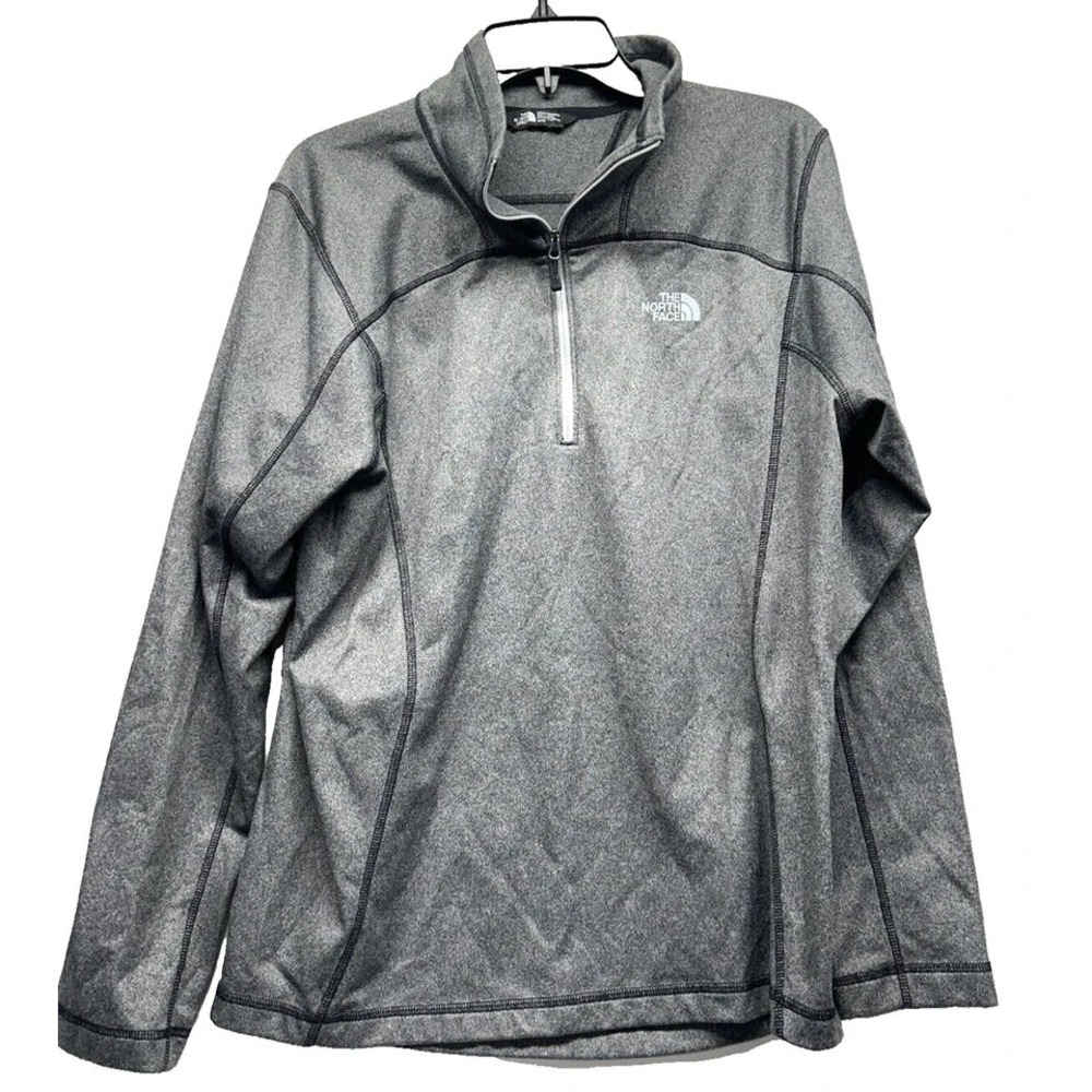 The North Face Mens Grey 1/4 Zip Medium Polyester Pullover (A5)